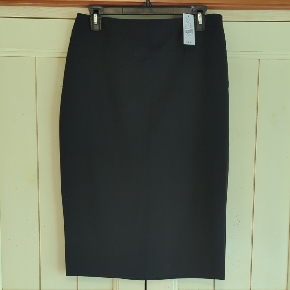 New York & Company Elegant Black Pencil Skirt Size 8